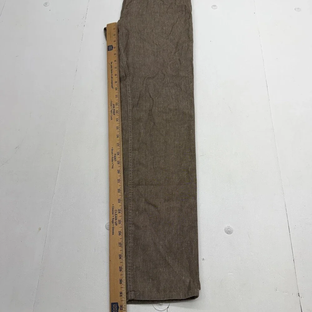 Banana Republic Linen-Cotton Traveler Pants Mens 30x32 Brown Slim Fit Tapered
